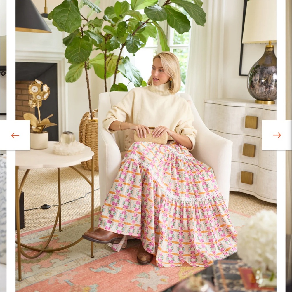 NWT Brooks Ave Triple Tiered Maxi Skirt - Begonia